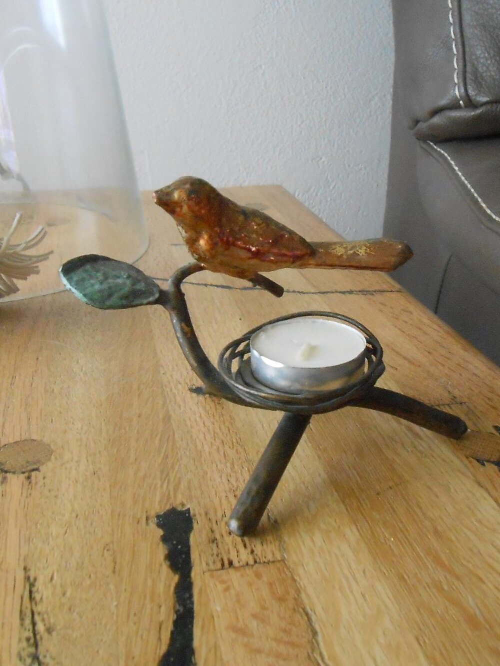 Metal Bird Votive Holder